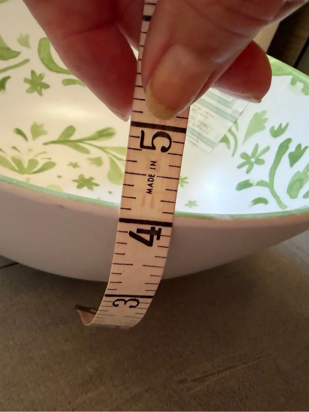NWT Large Green Floral Melamine Serving Bowl for indoor & outdoor use, Fun too!